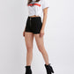 Zip Up High Rise Cheeky Shorts