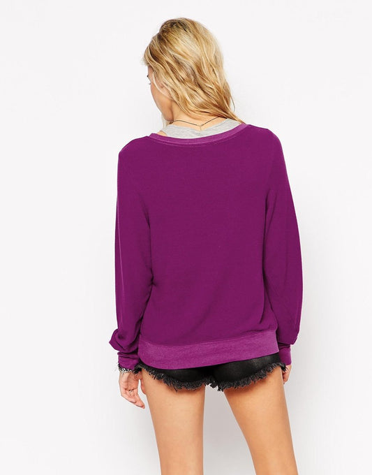 Wildfox Let's Boogie Long Sleeve Jersey Sweater